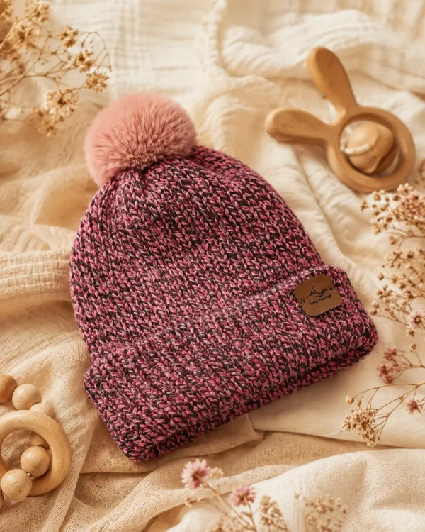 Gorro Lana Baby Mystique Gris Rosa 01