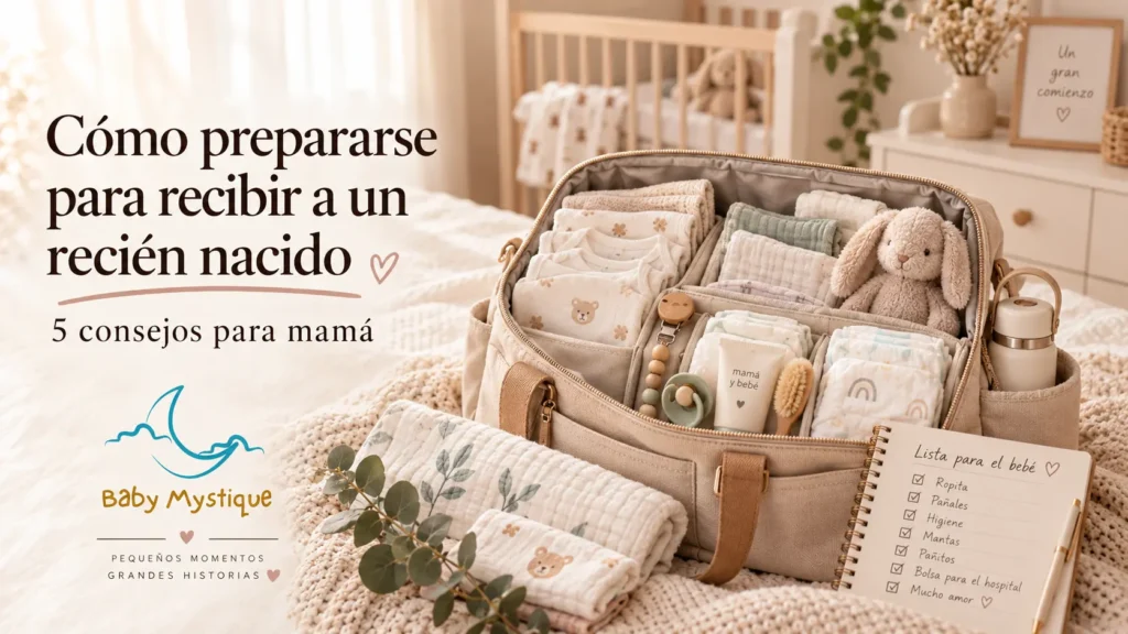 Descubre 5 consejos sencillos para prepararte para la llegada de tu bebé y organizar los primeros días con tu recién nacido.